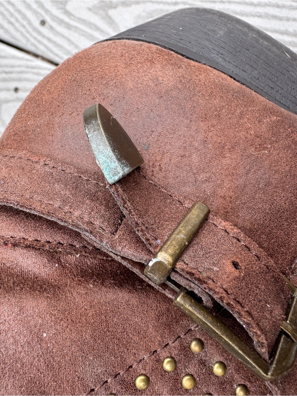 Avenue Cloudwalkers Brown Suede Ankle Boots with Stud & Buckle Detail - Picture 4 of 6